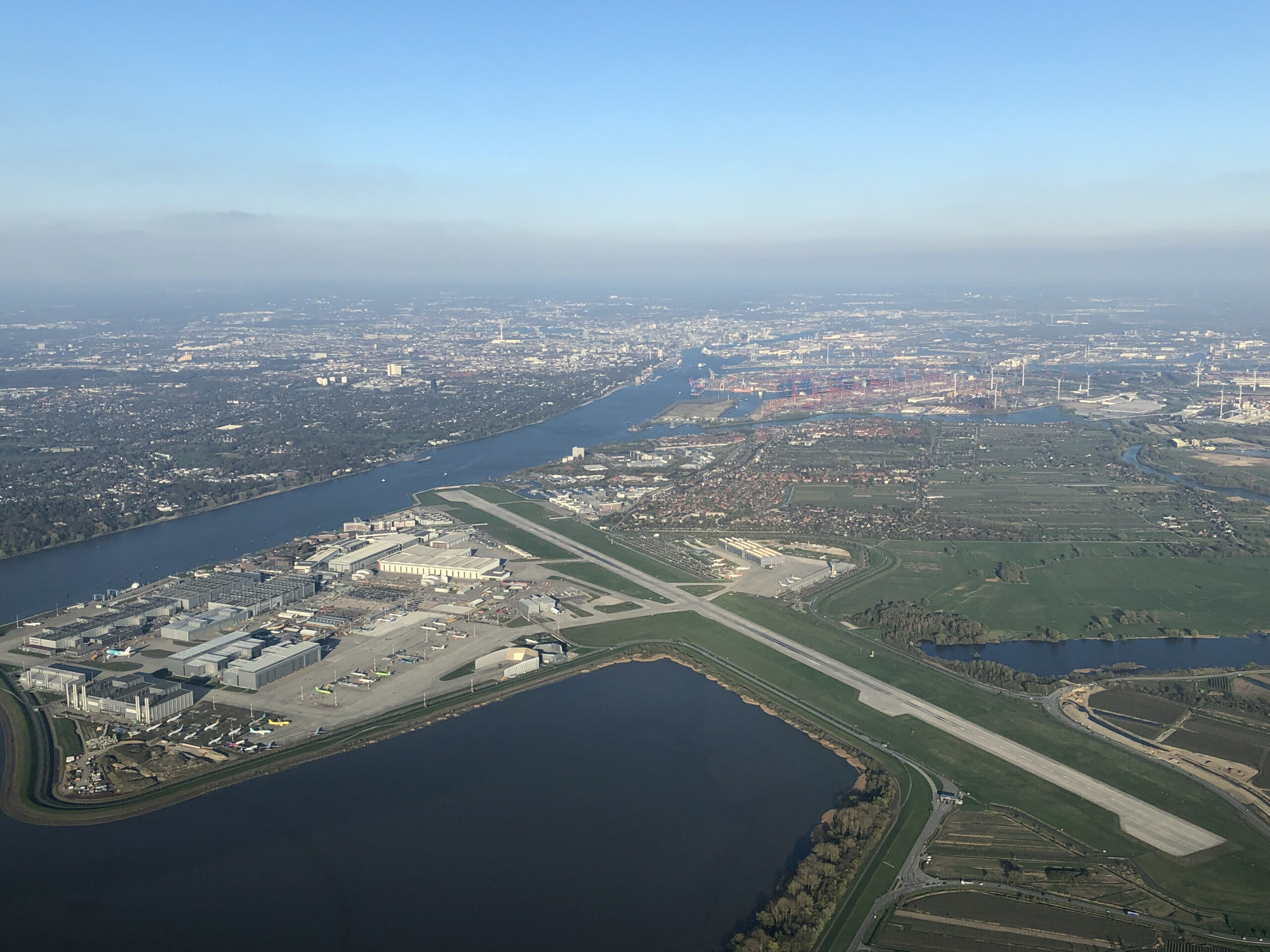 Airport Hamburg-Finkenwerder with Airbus plans